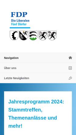 Vorschau der mobilen Webseite www.fdp-5.ch, FDP Kreis Fünf Dörfer