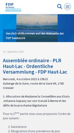 Vorschau der mobilen Webseite www.fdp-seebezirk.ch, FDP Seebezirk