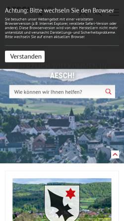 Vorschau der mobilen Webseite www.aesch.bl.ch, Gemeinde Aesch