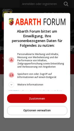 Vorschau der mobilen Webseite www.abarth-forum.de, Abarth Forum