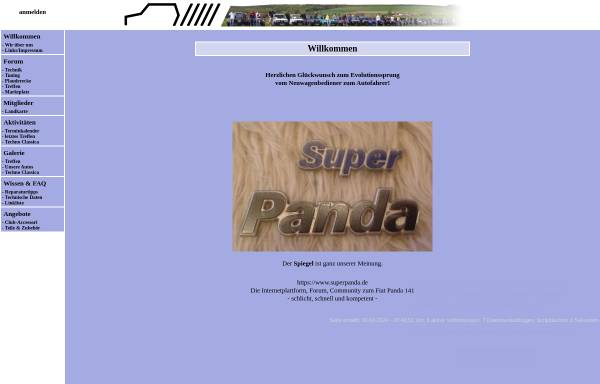 Vorschau von www.superpanda.de, Fanseite und Forum zum alten Fiat Panda