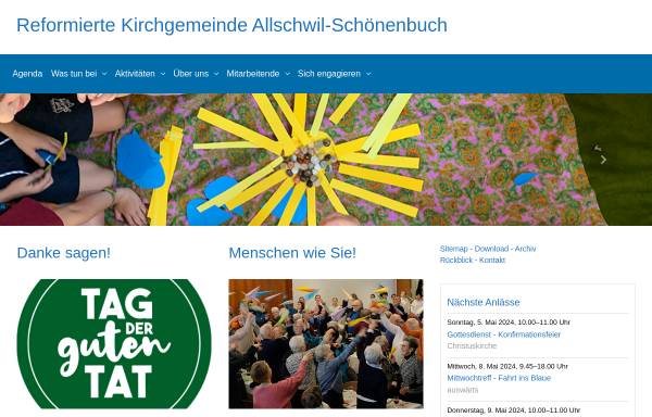 Vorschau von www.refschoenenbuch.ch, Evangelisch-reformierte Kirchgemeinde Allschwil-Schönenbuch