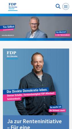 Vorschau der mobilen Webseite www.fdp-allschwil.ch, FDP Allschwil-Schönenbuch