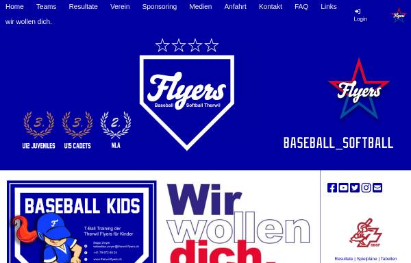 Vorschau von www.therwil-flyers.ch, Baseball-Club Therwil Flyers