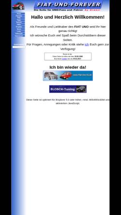 Vorschau der mobilen Webseite www.fiat-uno-forever.de, Fiat Uno