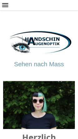 Vorschau der mobilen Webseite www.handschinaugenoptik.ch, Handshin Augenoptik