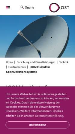 Vorschau der mobilen Webseite icom.hsr.ch, Institut für Kommunikationssysteme ICOM