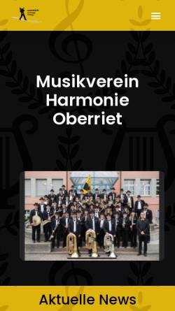 Vorschau der mobilen Webseite www.musikverein-oberriet.ch, Musikverein Harmonie Oberriet