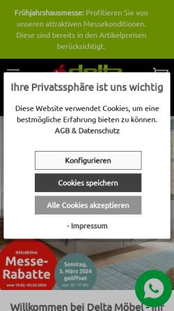 Vorschau der mobilen Webseite www.delta-moebel.ch, Delta Möbel AG