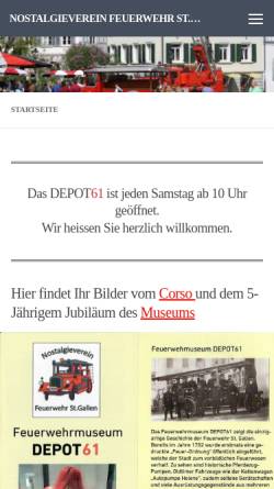 Vorschau der mobilen Webseite www.nfsg.ch, Nostalgieverein Feuerwehr St. Gallen