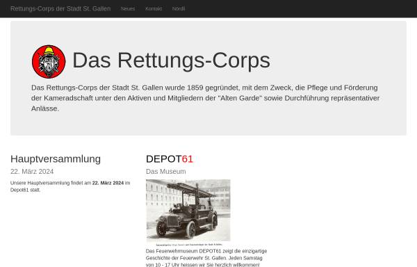 Vorschau von www.rettungscorps.ch, Rettungscorps der Stadt St. Gallen