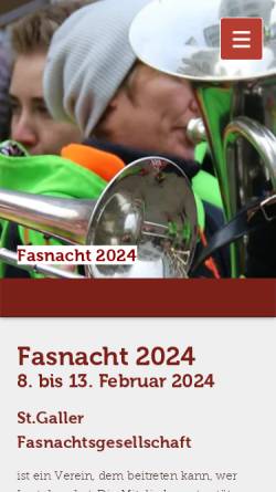Vorschau der mobilen Webseite www.fasnachtsg.ch, St. Galler Fasnachtsgesellschaft