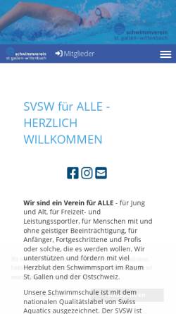 Vorschau der mobilen Webseite www.wsvstgallen.ch, Wassersportverein St. Gallen (WSV)