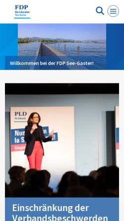 Vorschau der mobilen Webseite www.fdp-see-gaster.ch, FDP Bezirk See-Gaster
