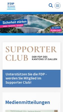 Vorschau der mobilen Webseite www.fdp-sarganserland.ch, FDP Bezirk Sarganserland