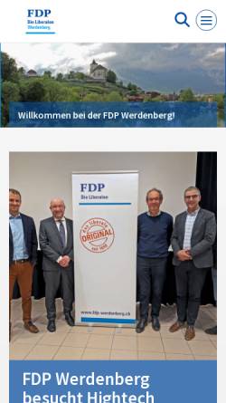 Vorschau der mobilen Webseite www.fdp-werdenberg.ch, FDP Bezirk Werdenberg