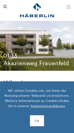 Vorschau der mobilen Webseite haeberlinag.ch, Häberlin Architekten HTL, STV AG