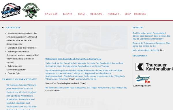 Vorschau von www.submarines.ch, Baseball-Club Romanshorn Submarines