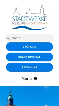 Vorschau der mobilen Webseite www.stw-nd.de, Stadtwerke Neuburg a. d. Donau