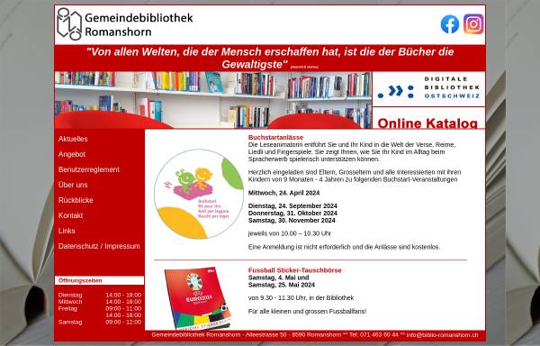 Vorschau von www.biblio-romanshorn.ch, Gemeindebibliothek Romanshorn