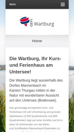 Vorschau der mobilen Webseite www.cevi-wartburg.ch, Kurs- und Ferienhaus Wartburg