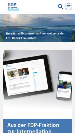 Vorschau der mobilen Webseite www.fdp-bezirk-frauenfeld.ch, FDP Bezirk Frauenfeld