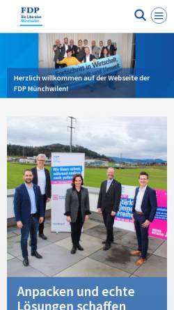 Vorschau der mobilen Webseite www.fdp-muenchwilen.ch, FDP Bezirk Münchwilen