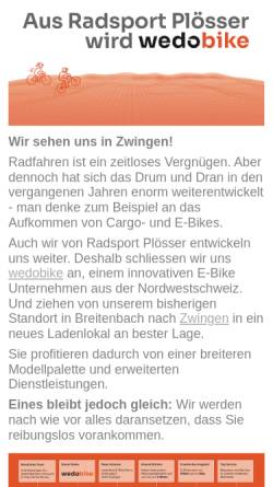 Vorschau der mobilen Webseite www.radsportploesser.ch, Radsport Plösser