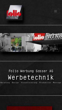 Vorschau der mobilen Webseite www.foliowerbung.ch, Folio Werbung Gasser AG, Fulenbach