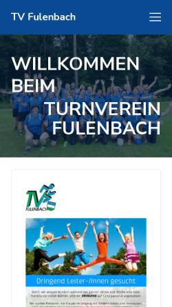 Vorschau der mobilen Webseite www.tv-fulenbach.ch, Turnverein Fulenbach