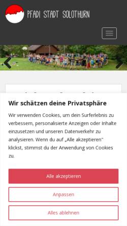 Vorschau der mobilen Webseite www.pfadi-so.ch, Pfadi Abteilung Stadt Solothurn - PASS