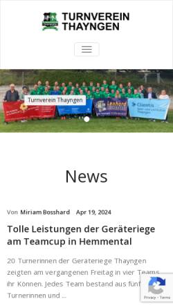 Vorschau der mobilen Webseite www.tvthayngen.ch, Damenturnverein und Turnverein Thayngen