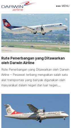 Vorschau der mobilen Webseite www.darwinairline.com, Darwin Airline