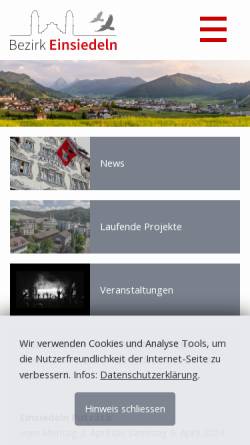 Vorschau der mobilen Webseite www.einsiedeln.ch, Region Einsiedeln, offizielles Portal