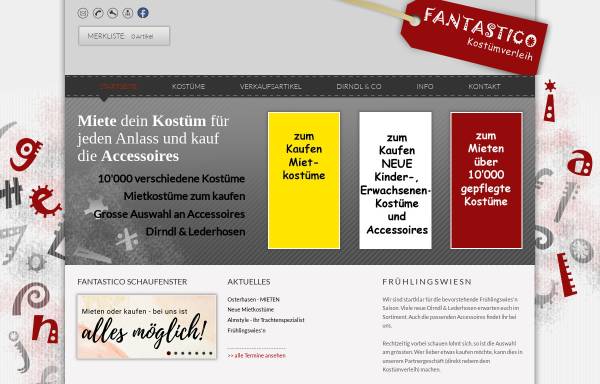 Vorschau von www.fantastico-kostueme.ch, Fantastico Kostüme