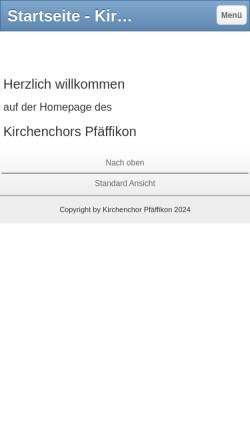 Vorschau der mobilen Webseite www.kirchenchor-pfaeffikon.ch, Kirchenchor Pfäffikon