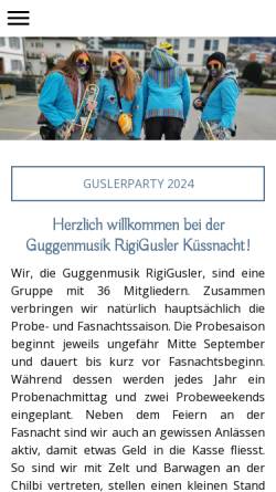 Vorschau der mobilen Webseite www.rigigusler.ch, Guggemusig Rigigusler