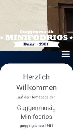 Vorschau der mobilen Webseite www.minifodrios.ch, Guggenmusik Minifodrios, Baar