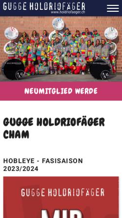 Vorschau der mobilen Webseite www.holdriofaeger.ch, Guggemusig Holdriofäger, Cham