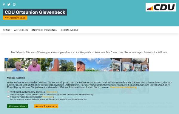 Vorschau von www.cdu-gievenbeck.de, CDU-Ortsunion Gievenbeck