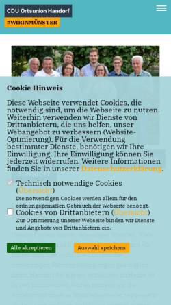 Vorschau der mobilen Webseite www.cdu-handorf.de, CDU-Ortsunion Handorf
