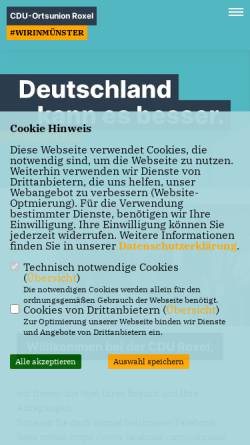 Vorschau der mobilen Webseite www.cdu-roxel.de, CDU-Ortsverband Roxel