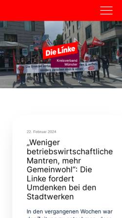 Vorschau der mobilen Webseite die-linke-muenster.de, Die Linke., Kreisverband Münster