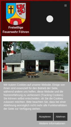 Vorschau der mobilen Webseite www.ffw-foehren.de, Freiwillige Feuerwehr Föhren