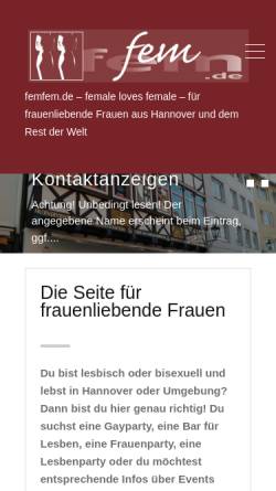Vorschau der mobilen Webseite femfem.de, femfem.de