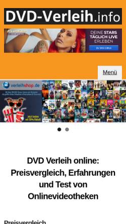 Vorschau der mobilen Webseite www.dvd-verleih.info, Aardon Internet GmbH