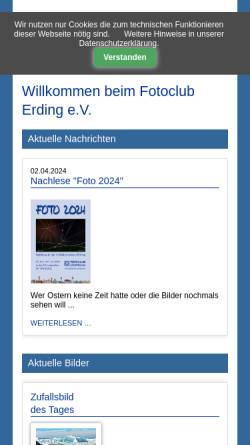 Vorschau der mobilen Webseite www.fotoclub-erding.de, Foto Club Erding e.V.