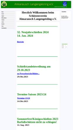 Vorschau der mobilen Webseite www.almarausch-langengeisling.de, Schützenverein Almarausch