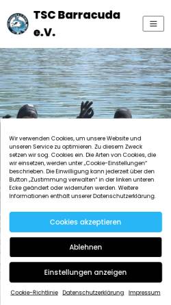 Vorschau der mobilen Webseite www.tsc-barracuda.de, TSC Barracuda Erding e.V.