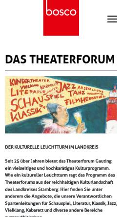 Vorschau der mobilen Webseite www.theaterforum.de, TheaterForum Gauting e.V.
